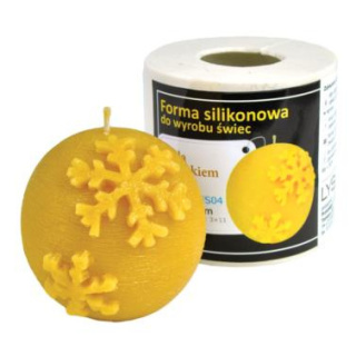 Forma silikonowa - KULA Z PŁATKIEM ŚNIEGU 7 cm