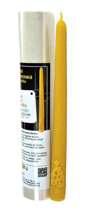 Forma silikonowa - ŚWIECA PROSTA Z CHOINKĄ 22,5cm