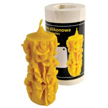 Forma silikonowa - ŚWIECA Z RÓŻAMI 11 cm