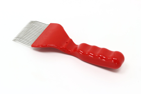 Odsklepiacz widelcowy, rączka plastikowa czerwona, gięty 19 igieł Odsklepiacz widelcowy, rączka plastikowa czerwona, gięty 19 igieł