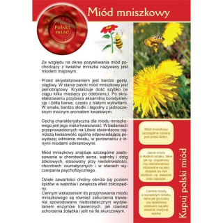 Ulotki informacyjne o produktach pszczelich - "Miód mniszkowy"